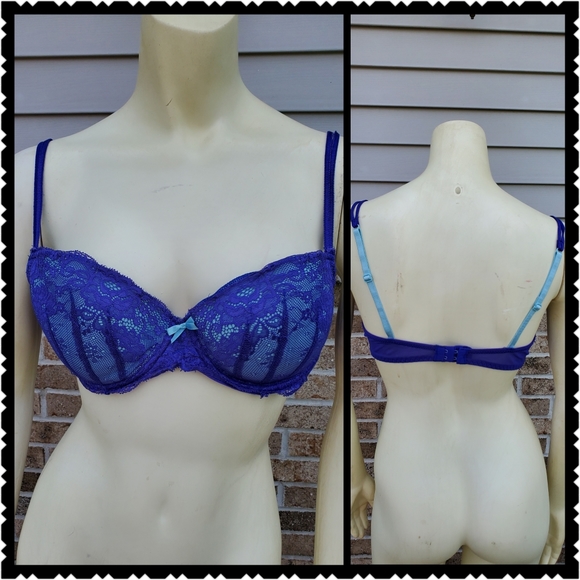 Candie's Other - Candies Bra womans 36C blue lace overlay